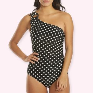 Kate Spade Polka Dot One Shoulder One Piece